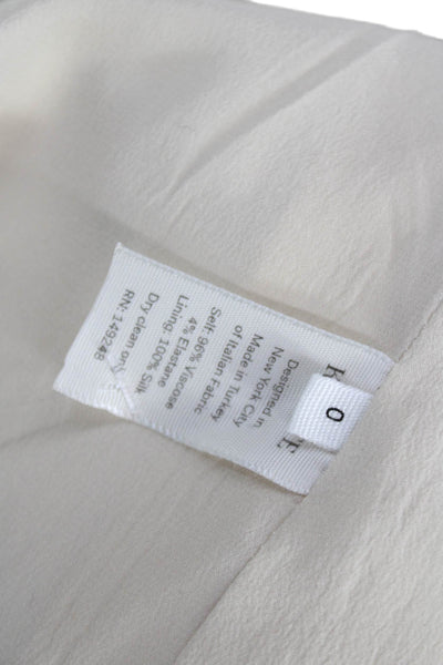 Khaite Womens Ivory Viscose Blazer Button Long Sleeve Size 0