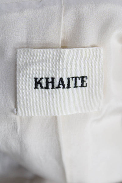 Khaite Womens Ivory Viscose Blazer Button Long Sleeve Size 0