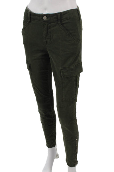 J Brand Women Skinny Jeans Green Cotton Mid Rise Inseam 27 Size 25