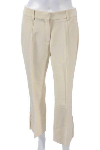 Khaite Womens Cropped Viscose Pants Beige Size 2