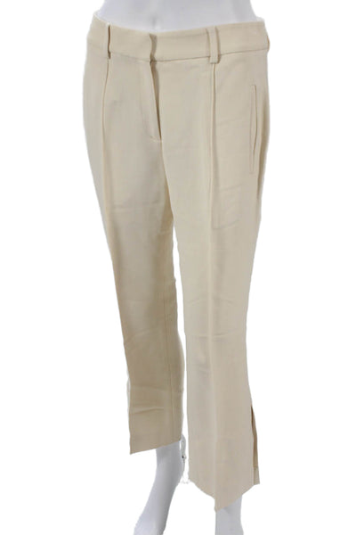 Khaite Womens Cropped Viscose Pants Beige Size 2
