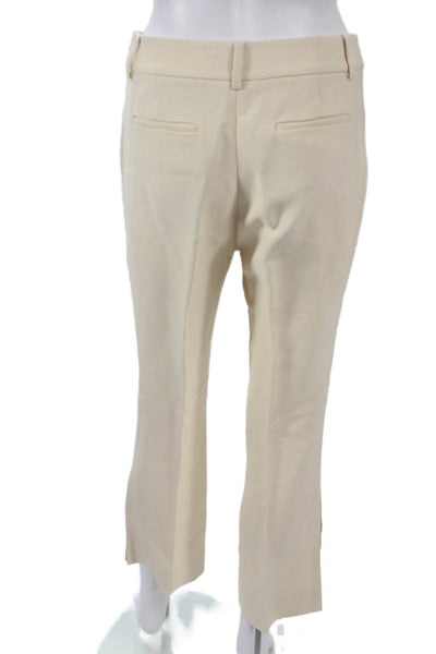 Khaite Womens Cropped Viscose Pants Beige Size 2