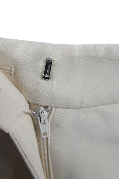 Khaite Womens Cropped Viscose Pants Beige Size 2