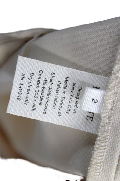 Khaite Womens Cropped Viscose Pants Beige Size 2