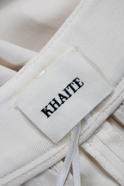 Khaite Womens Cropped Viscose Pants Beige Size 2
