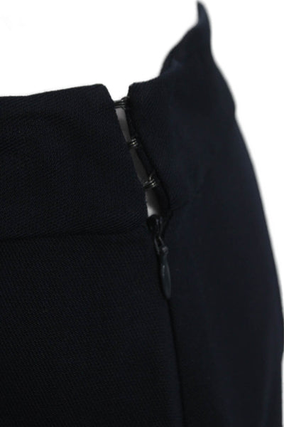 Khaite Womens Wrap Skirt Blue Viscose Knee Length Hook Eye Size 4