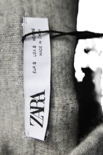 Zara Women Gray Nylon Straight Pencil Midi Skirt Size S
