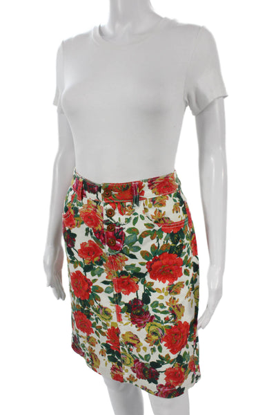 Maeve Anthropologie Womens Straight Pencil Mini Skirt Floral Multicolor Size 2