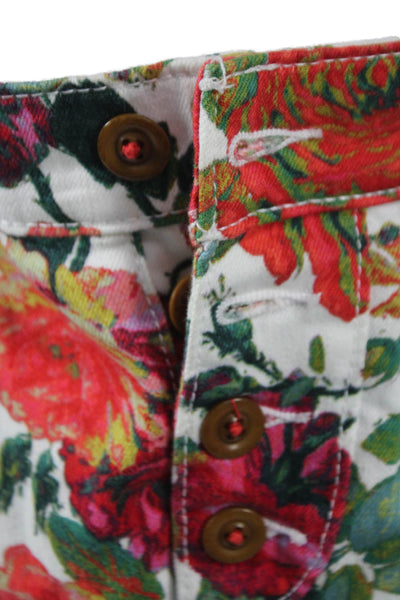 Maeve Anthropologie Womens Straight Pencil Mini Skirt Floral Multicolor Size 2