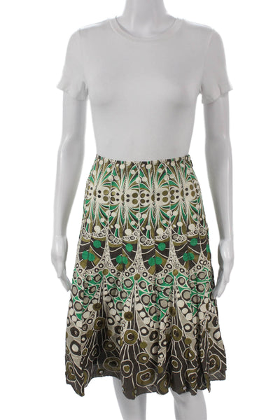 Elie Tahari Womens A-Line Linen Skirt Knee-Length Multicolor Size S