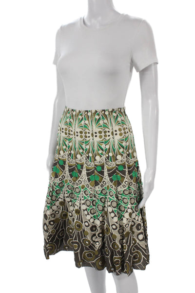 Elie Tahari Womens A-Line Linen Skirt Knee-Length Multicolor Size S