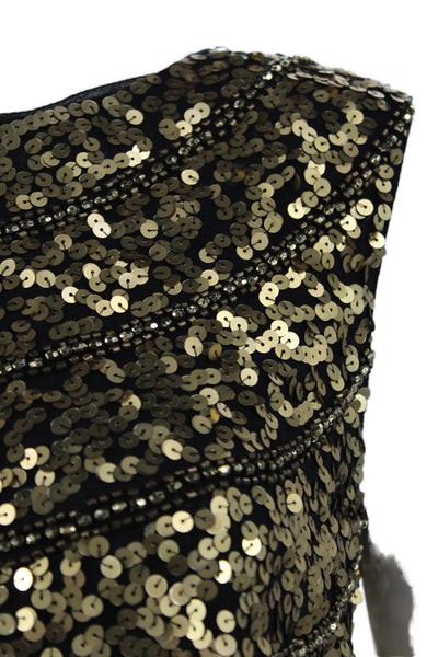 Hot & Delicious Womens Cropped Tank Black Polyester Boat Neck Sleeveless Size S