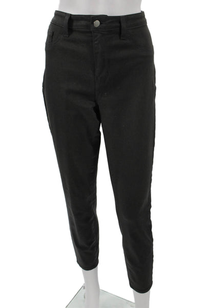 L'Agence Womens Skinny Black Cotton Blend Jeans Button Size 31