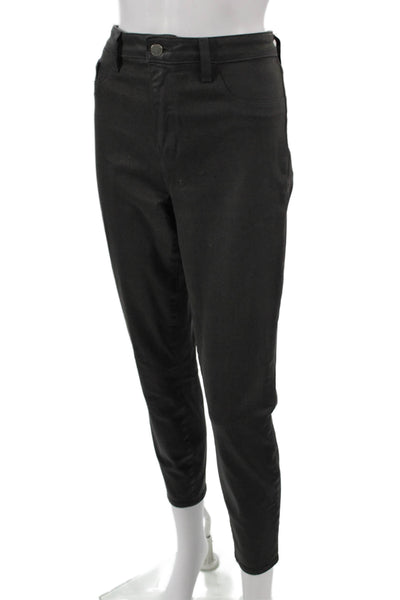 L'Agence Womens Skinny Black Cotton Blend Jeans Button Size 31