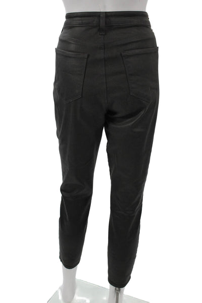 L'Agence Womens Skinny Black Cotton Blend Jeans Button Size 31