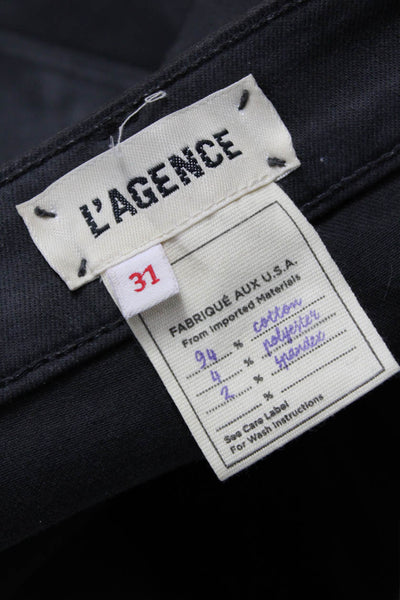 L'Agence Womens Skinny Black Cotton Blend Jeans Button Size 31