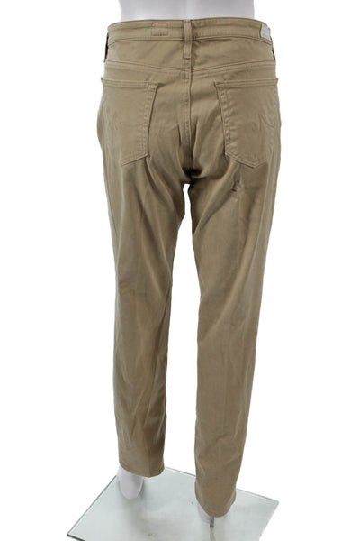 AG Adriano Goldschmied Mens Chino Pants Beige Button 30 Inseam Size 31
