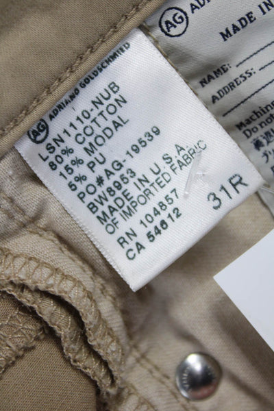 AG Adriano Goldschmied Mens Chino Pants Beige Button 30 Inseam Size 31