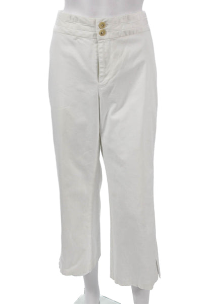 Banana Republic Womens Cropped White Cotton Pants Size 12
