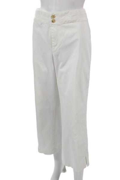 Banana Republic Womens Cropped White Cotton Pants Size 12