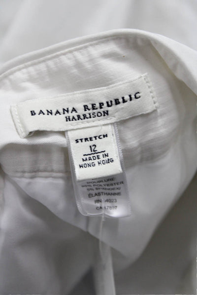 Banana Republic Womens Cropped White Cotton Pants Size 12