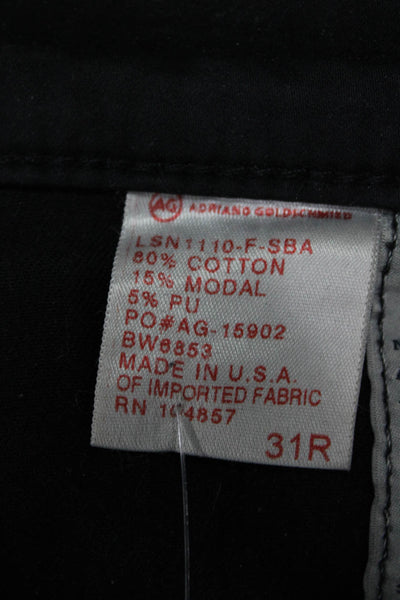 AG Adriano Goldschmied Womens Straight Black Cotton Jeans Size 31