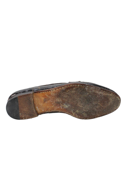 Warren Edwards Mens Lizard Skin Slide On Casual Loafers Brown Size 8.5