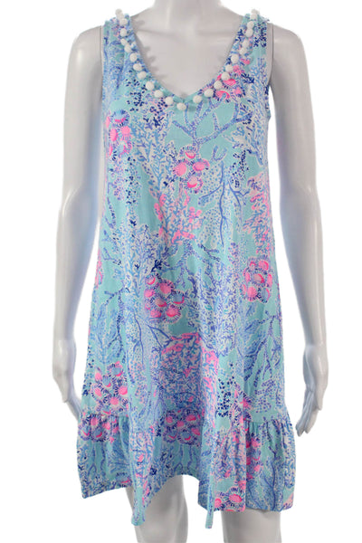 Lilly Pulitzer Womens V-Neck Sleeveless Shift Dress Floral Size XS