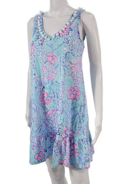 Lilly Pulitzer Womens V-Neck Sleeveless Shift Dress Floral Size XS