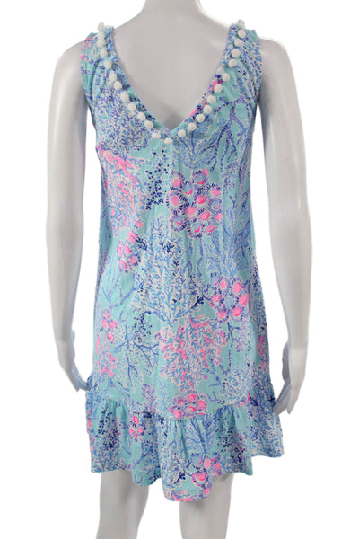 Lilly Pulitzer Womens V-Neck Sleeveless Shift Dress Floral Size XS