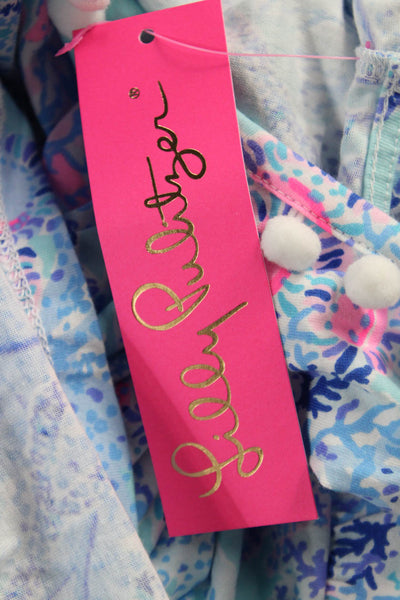 Lilly Pulitzer Womens V-Neck Sleeveless Shift Dress Floral Size XS