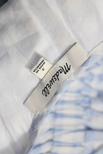 Madewell Womens Sundress Gingham Blue Square Neck Sleeveless Size 2