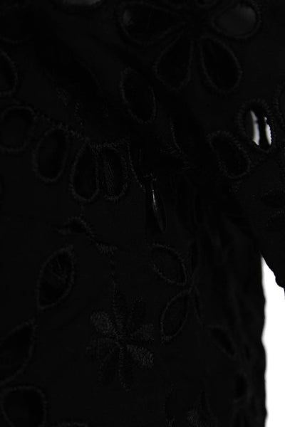 J Crew Women Shift Floral Dress Black Long Sleeve Round Neck Polyester Size 4P