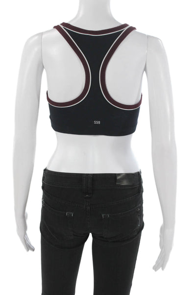Splits59 Women's Scoop Neck Sleeveless Colorblock Sport Bra Size S