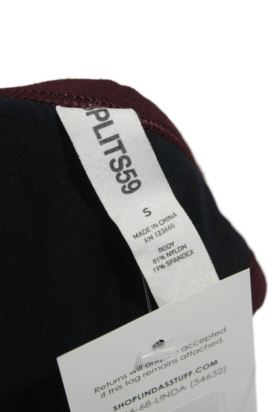 Splits59 Women's Scoop Neck Sleeveless Colorblock Sport Bra Size S