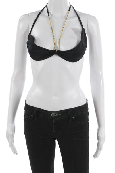 PQ Womens Bikini Top Black Polyamide Solid Size M