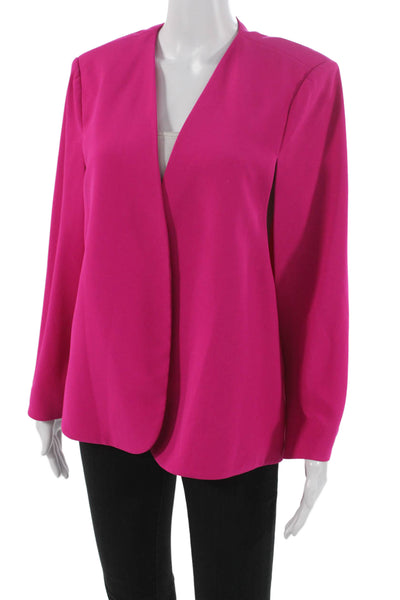Zara Women Pink Blazer Long Sleeve Open Front Size L