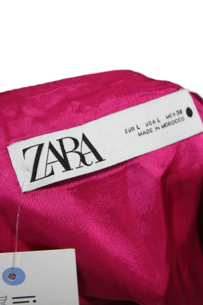 Zara Women Pink Blazer Long Sleeve Open Front Size L