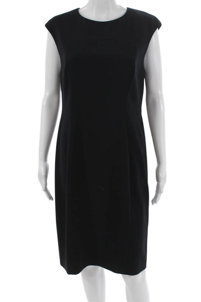 Hobbs London Women Sheath Dress Black Sleeveless Knee Length Zip Size 8