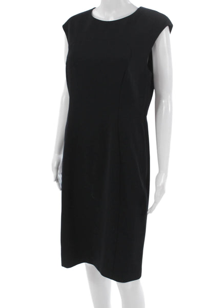 Hobbs London Women Sheath Dress Black Sleeveless Knee Length Zip Size 8