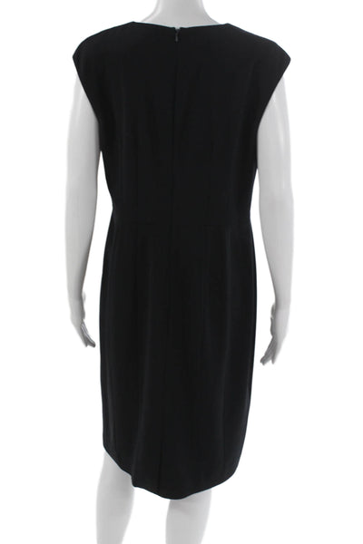 Hobbs London Women Sheath Dress Black Sleeveless Knee Length Zip Size 8