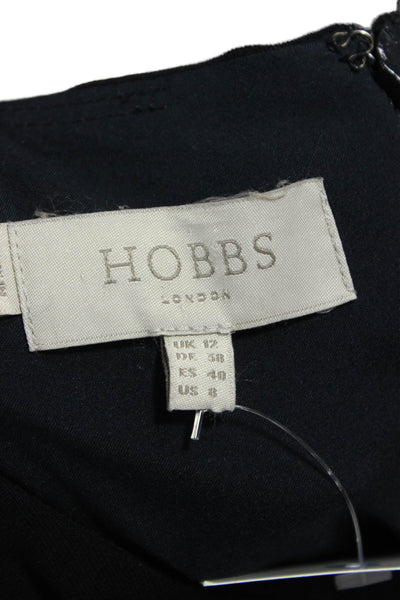 Hobbs London Women Sheath Dress Black Sleeveless Knee Length Zip Size 8