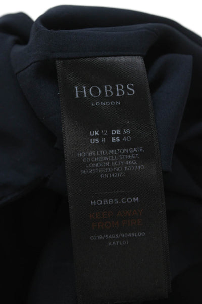 Hobbs London Women Sheath Dress Black Sleeveless Knee Length Zip Size 8