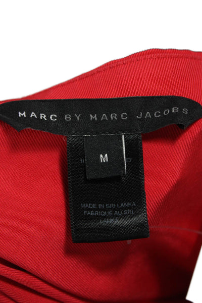 Marc By Marc Jacobs Women Shift Dress Red Long Sleeve Boat Neck Size M