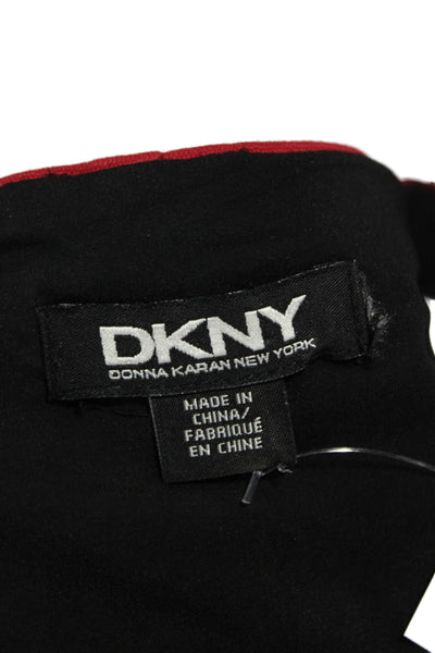 DKNY Women Sheath Dress Red Cotton Square Neck Sleeveless Knee Length Size 8