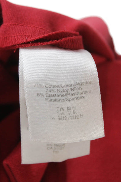 DKNY Women Sheath Dress Red Cotton Square Neck Sleeveless Knee Length Size 8