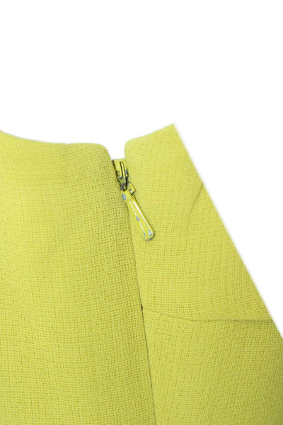 Karen Millen Womens Sheath Dress Green Round Neck Sleeveless Zip Size 10
