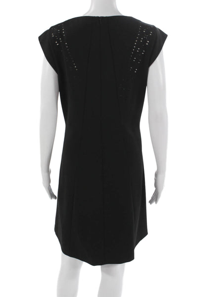 Karen Millen Womens Shift Dress Black Short Sleeve Knee Length Size 12