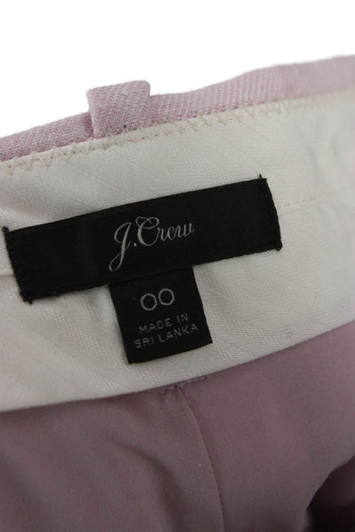 J Crew Womens Cropped Linen Pants Pink Zip Size 00