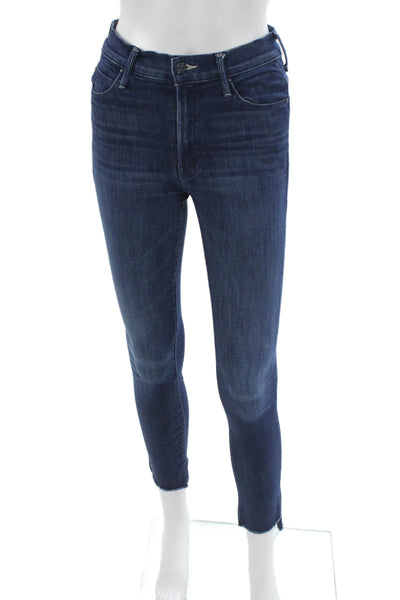 Mother Womens Ankle Jeans Blue Mid Rise Cotton Blend Size 25